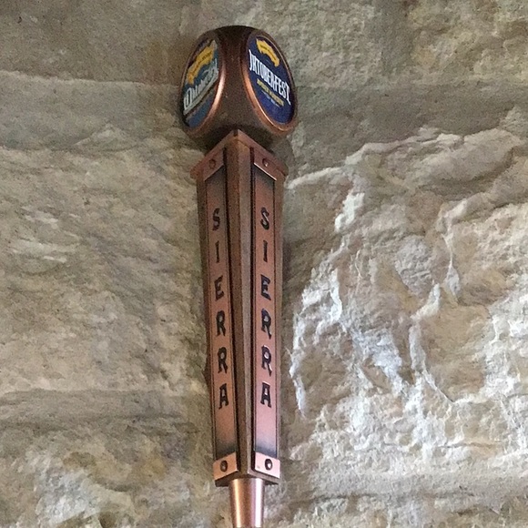 🍻 Sierra Nevada 3-Sided Copper & Wooden Tap Handle w/Interchangeable Labels - Picture 2 of 6